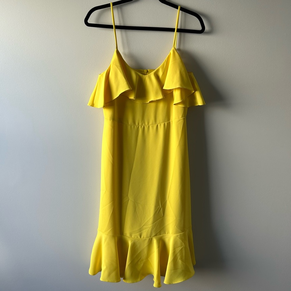 Trina Trina Turk yellow sleeveless ruffle dress